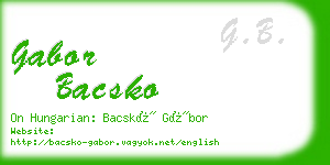 gabor bacsko business card